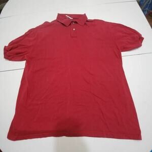Hanes Activewear Mens Polo Shirt Red Short‎ Sleeve Collared Buttons XL